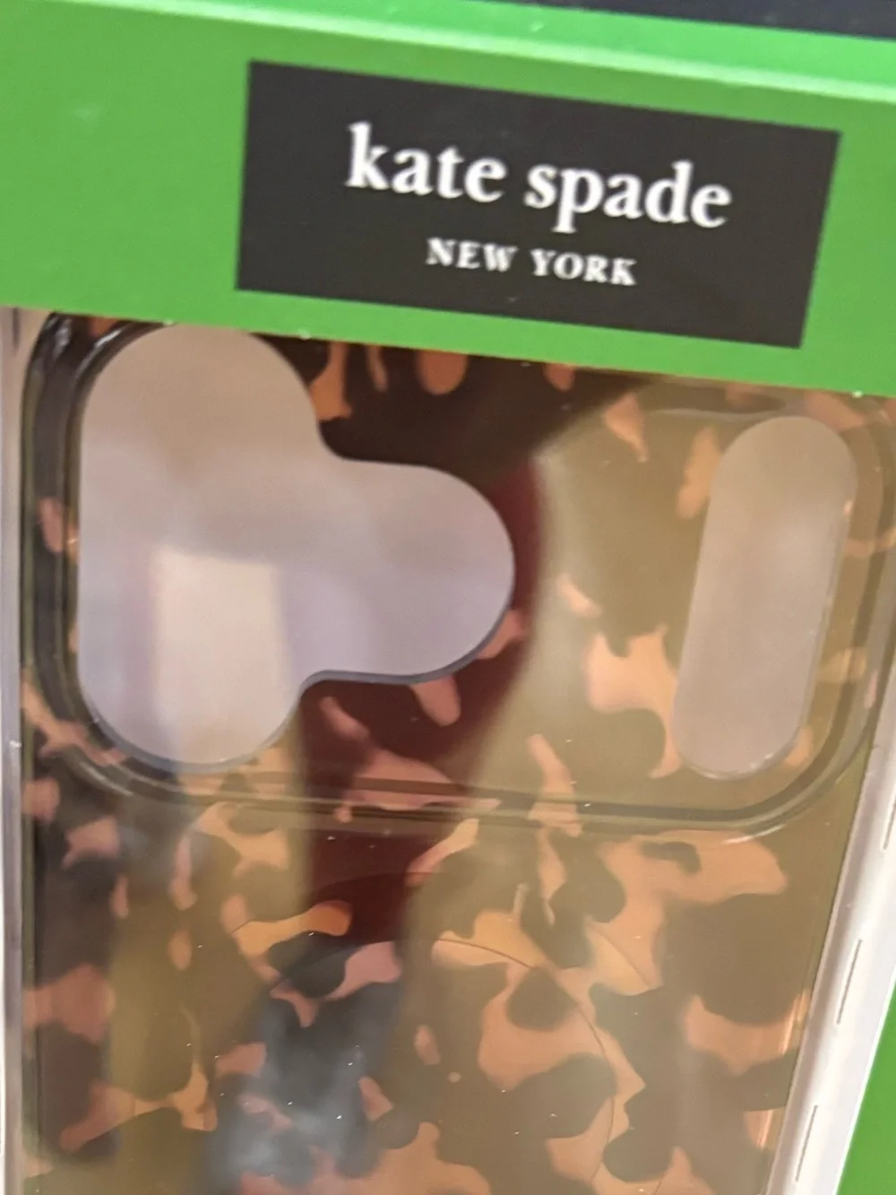 Kate Spade Tortoiseshell Pattern iPhone 17 ProMax Case - Brw & Blk with Clear Sd
